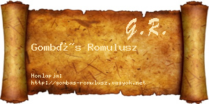 Gombás Romulusz névjegykártya